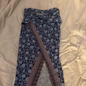 Free People Sarong It feels Right.   Navy and Light Blue Floral Skirt